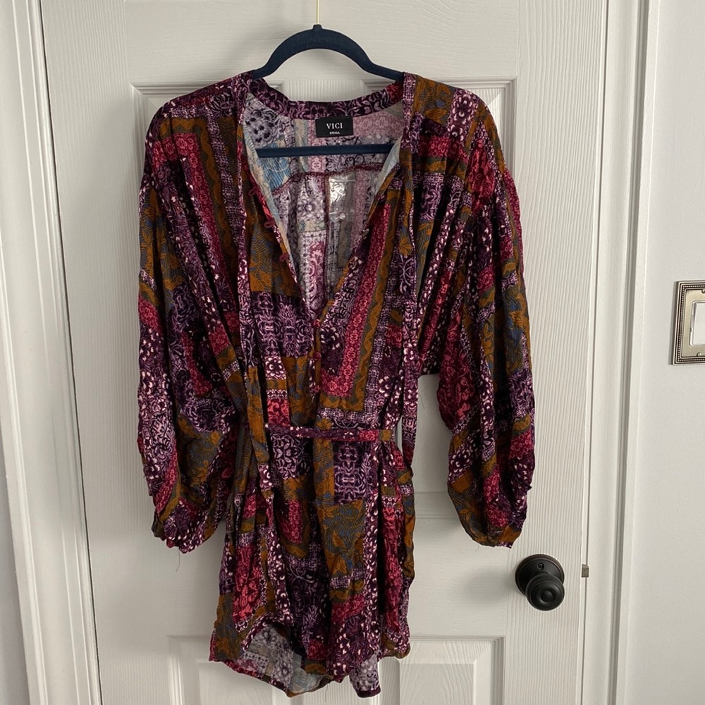NWT Romper with waist tie belt